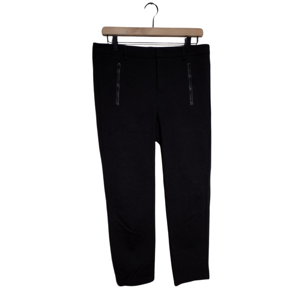 Vince Womens Pants Pockets Stretch Black Skinny Zip Pockets High Rise Size 10 - Picture 1 of 7